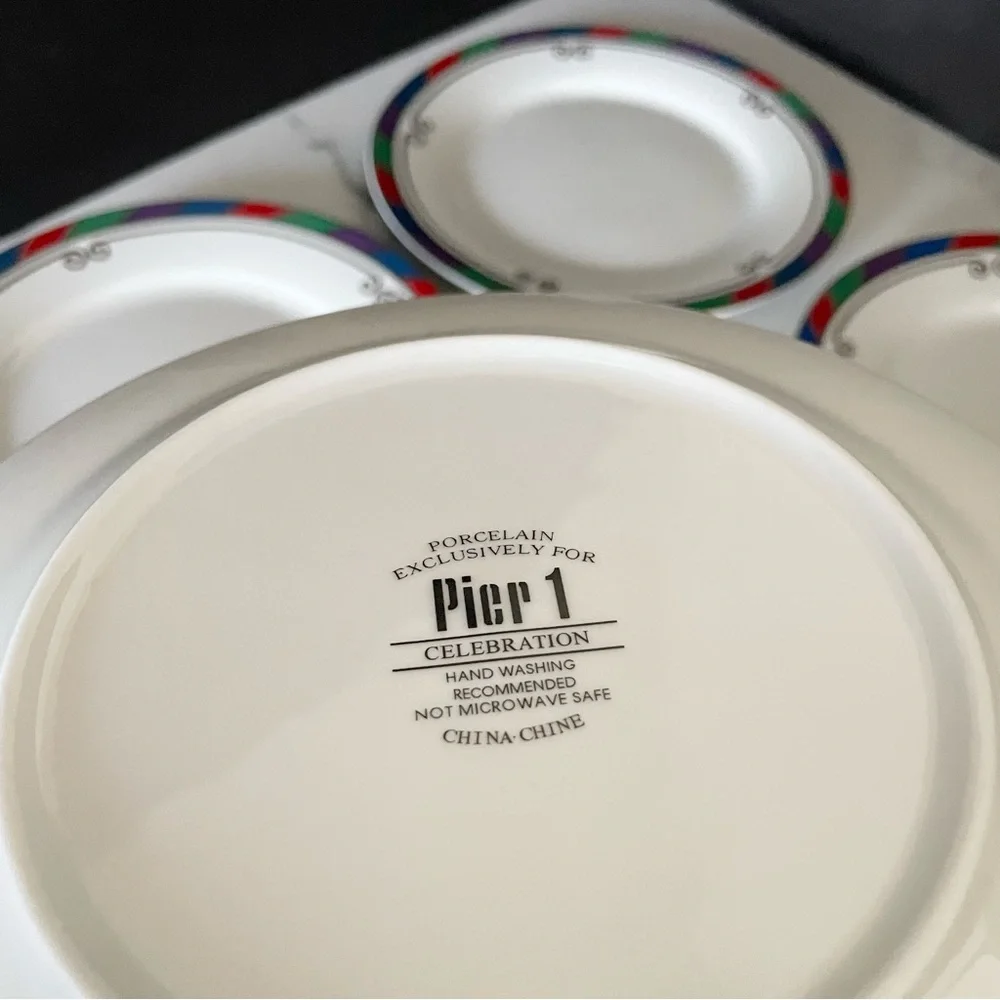 SET of 5 Celebration Salad or Dessert Plates by Pier 1